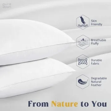 puredown Goose Down Pillows Set of 2 for Comfort