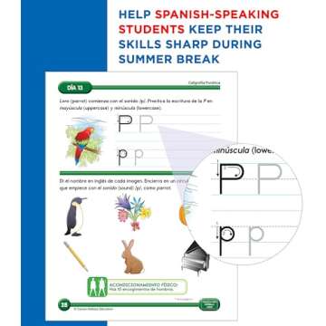 Summer Bridge Activities Spanish Kindergarten to 1st Grade Workbooks, K-1 Activity Book With Math, Reading Comprehension, Science, Fitness, Social Studies, Writing Practice, and Flash Cards
