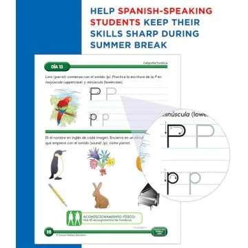 Summer Bridge Activities Spanish Kindergarten to 1st Grade Workbooks, K-1 Activity Book With Math, Reading Comprehension, Science, Fitness, Social Studies, Writing Practice, and Flash Cards
