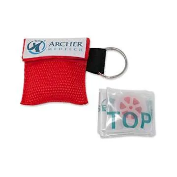 Archer MedTech - CPR Mask for Pocket or Key Chain - CPR Emergency Face Shield with One-Way Valve Bre...