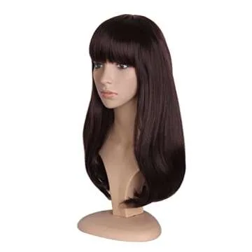 MapofBeauty Dark Brown Medium Length Curly Wig for Cosplay