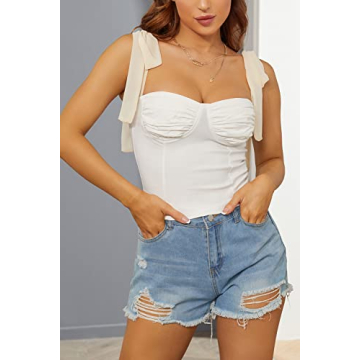 Velius Women's Adjustable Mesh Strap Camisole Tank Top