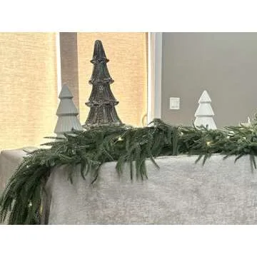 Christmas Garlands Norfolk Pine Garland Real Touch Artificial Faux Greenery Garland for Holiday Indoor Outdoor Decor 9FT