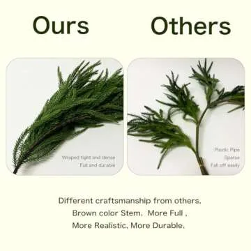 Christmas Garlands Norfolk Pine Garland Real Touch Artificial Faux Greenery Garland for Holiday Indoor Outdoor Decor 9FT