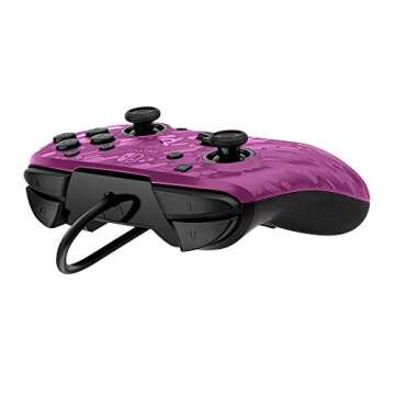 PDP Gaming Faceoff Deluxe+ Wired Switch Pro Controller - Officially Licensed by Nintendo - Customizable buttons, sticks, triggers, and paddles - Ergonomic Controllers - Purple Camo / Camouflage