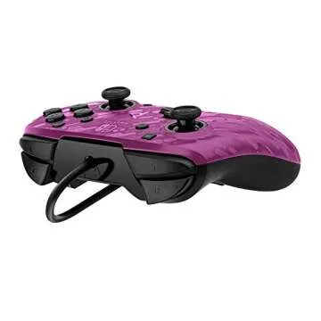 PDP Gaming Faceoff Deluxe+ Wired Switch Pro Controller - Officially Licensed by Nintendo - Customizable buttons, sticks, triggers, and paddles - Ergonomic Controllers - Purple Camo / Camouflage