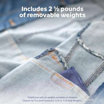 Fun and Function – Denim Weighted Vest for Kids – Sensory Weighted Vest Provides Soothing Weight for Kids with Sensory Issues – Denim Kids Weighted Vest for Sensory Needs – Medium