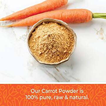 Herbaila Carrot Powder 16oz (1 lb), Pure Dried Carrot Juice Powder, Smoothie Booster, Natural Orange...