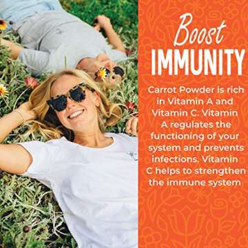 Herbaila Carrot Powder 16oz (1 lb), Pure Dried Carrot Juice Powder, Smoothie Booster, Natural Orange Carrot Food Coloring, non-GMO, Gluten-free