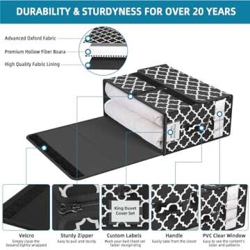 MSERCUOR Bed Sheet Organizers and Storage XXL(Queen or King Size),Larger Sheet Folder Organizer for Duvet Cover Set, Linen Closet Bedsheet Organizers for Bedding Clothes Blankets