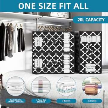 MSERCUOR Bed Sheet Organizers and Storage XXL(Queen or King Size),Larger Sheet Folder Organizer for Duvet Cover Set, Linen Closet Bedsheet Organizers for Bedding Clothes Blankets