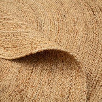Premium Hand Woven Jute Braided Rug 4' Round - Natural