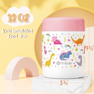 Fimibuke Insulated Food Jar for Kids, 12 OZ Thermos