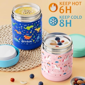 Fimibuke Insulated Food Jar for Kids, 12 OZ Thermos
