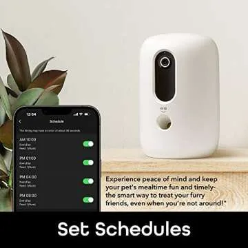 Geeni PetConnect Treat + Cam - Smart Treat Dispenser with Pet Camera, Timer & Voice Control, Automatic Dog/Cat Feeder, Alexa & Google Compatible