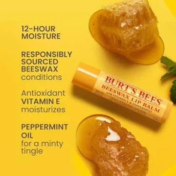 Burt's Bees Beeswax Lip Balm - Natural Moisturizer 2 Tubes