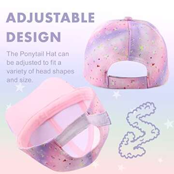 Adjustable Girls Baseball Cap Kids Sun Hat for Ages 4-8