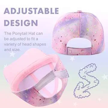 Adjustable Girls Baseball Cap Kids Sun Hat for Ages 4-8