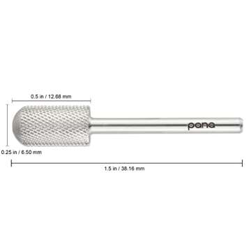 USA Pana 3/32" Safety Nail Carbide - Smooth Round Top Large Barrel Head for Electric Dremel Drill Machine - Grit Size: (4XC, 3XC, 2XC, XC, C, M, F, XF) (Fine (F) SILVER)