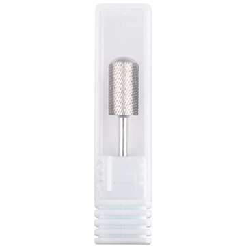 USA Pana 3/32" Safety Nail Carbide - Smooth Round Top Large Barrel Head for Electric Dremel Drill Machine - Grit Size: (4XC, 3XC, 2XC, XC, C, M, F, XF) (Fine (F) SILVER)