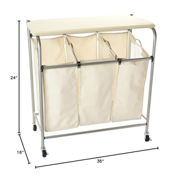 Honey-Can-Do Rolling Laundry Sorter with Ironing Board