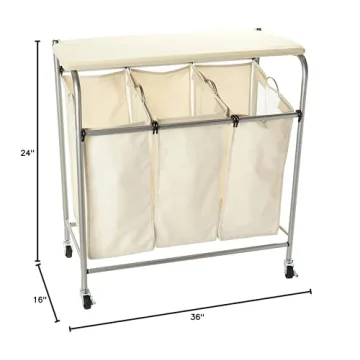 Honey-Can-Do Rolling Laundry Sorter with Ironing Board