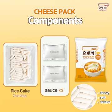 Yopokki Instant Tteokbokki Pack (Cheese, Pack of 2) Korean Street food with cheese sauce Topokki Ric...