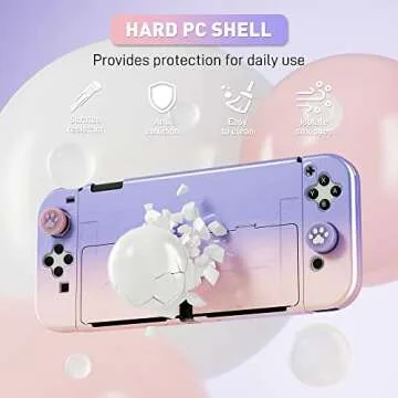 Stylish RHOTALL Glitter Gradient Shell for Nintendo Switch
