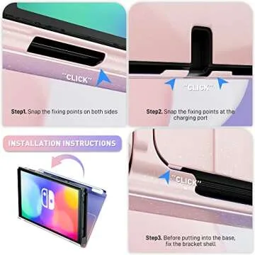 Stylish RHOTALL Glitter Gradient Shell for Nintendo Switch