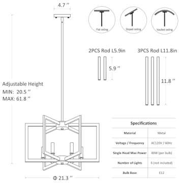 Klgxnrd Gold Pendant Light - Modern Chandelier Design