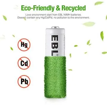 EBL 1100mAh Super Capacity AAA Rechargeable Batteries, 4 Pack