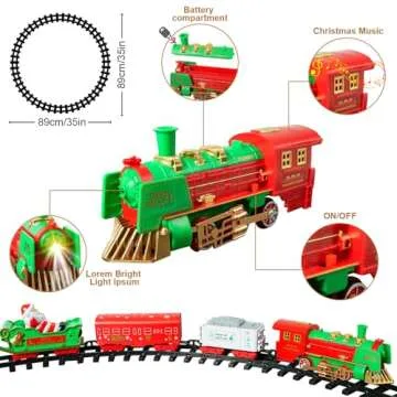 VATOS Hanging Christmas Train Set - Magical Holiday Train with Lights & Music