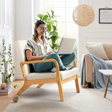 ELUCHANG Modern Comfortable Lounge Side Chair with Lumbar Pillow