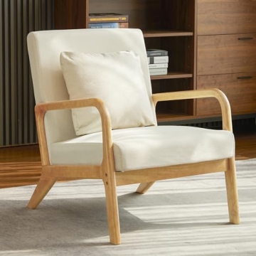 ELUCHANG Modern Comfortable Lounge Side Chair with Lumbar Pillow