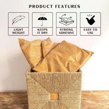 Stylish Poly Mailers 10x13 - Waterproof & Tear Resistant 100 Pack | Boho Brown