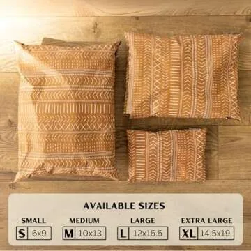 Stylish Boho Brown Poly Mailers - 10x13, 100 Pack