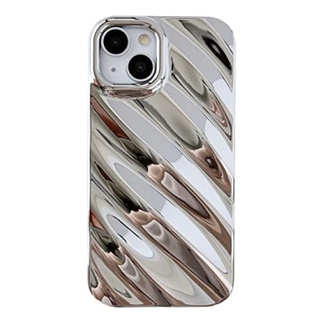 Cute Water Ripple iPhone 14 Pro Max Case - Light Silver, Durable & Stylish