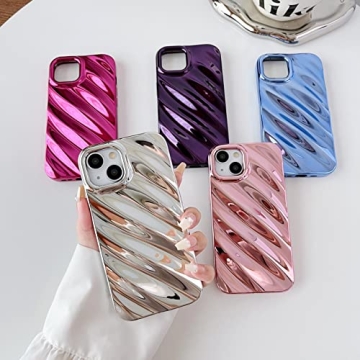 Durable Water Ripple iPhone 14 Pro Max Case Light Silver