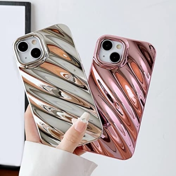 Durable Water Ripple iPhone 14 Pro Max Case Light Silver