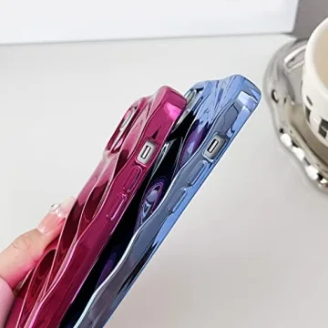 Durable Water Ripple iPhone 14 Pro Max Case Light Silver