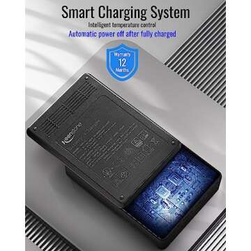 18650 Battery Charger, Keenstone Smart Universal Charger LCD Display for Rechargeable Batteries Ni-MH Ni-Cd AA AAA Li-ion LiFePO4 IMR 10440 14500 16340 RCR123A 26650