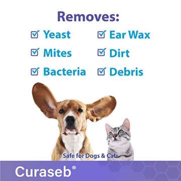 BEXLEY LABS Curaseb Dog Ear Cleaner Solution – Washes Away Debris, Odors and Supports Healthy Ear ...