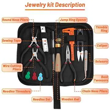 Audab Jewelry Wire Wrapping Jewelry Making Supplies Kit, Ring Sizer Measuring Tools Kit with Tools, Ring Craft Wires, Jewelry Findings for Rings Repair