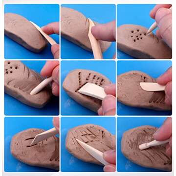 Langqun 41pcs Plastic Polymer Clay Art Tools Set for Kids Adults,Knives Pottery Tools,Ceramic Supplies for Engraving, Embossing, Shaping,Sculpting,Modeling