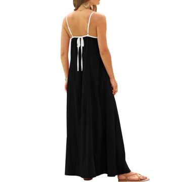 KIRUNDO Women Summer Maxi Dress 2025 Boho Spaghetti Strap Sleeveless Casual Loose Flowy A Line Beach...
