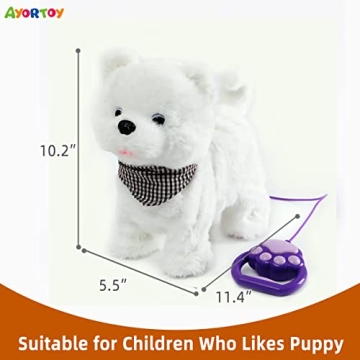 AYORTOY Interactive Pomeranian Plush Dog Toy for Kids
