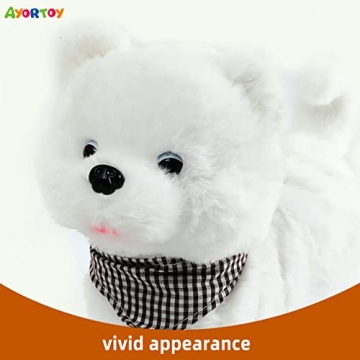 AYORTOY Interactive Pomeranian Plush Dog Toy for Kids