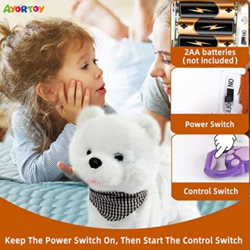 AYORTOY Interactive Pomeranian Plush Dog Toy for Kids