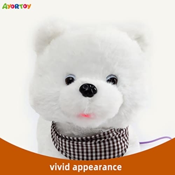 AYORTOY Interactive Pomeranian Plush Dog Toy for Kids
