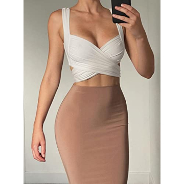 Trendy SOFIA'S CHOICE Crisscross Tie Back Top for Women